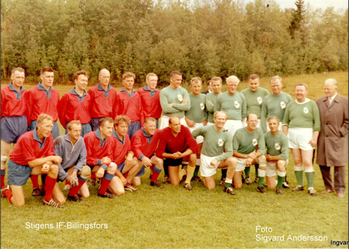 Lagbild Stigens IF - Billingsfors IK veteranmatch 1969